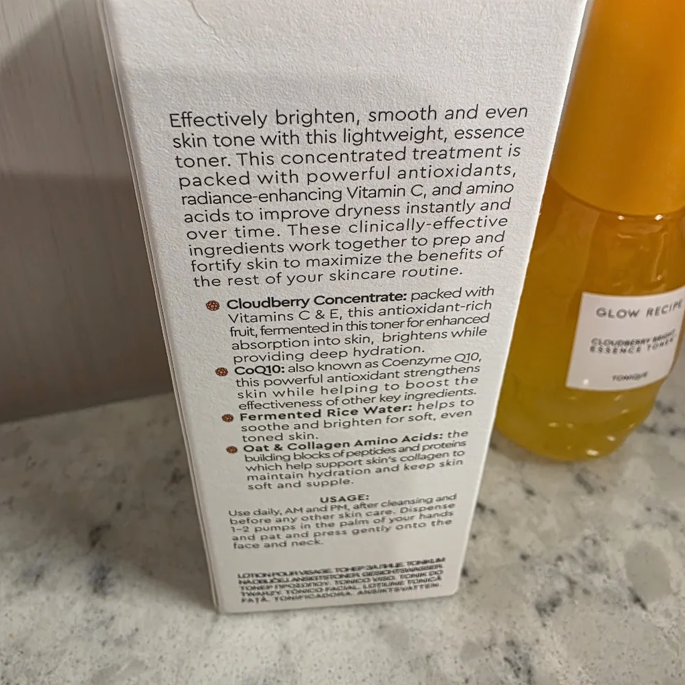 Glow Recipe Cloudberry Bright Essence Toner 30 ML NIB
